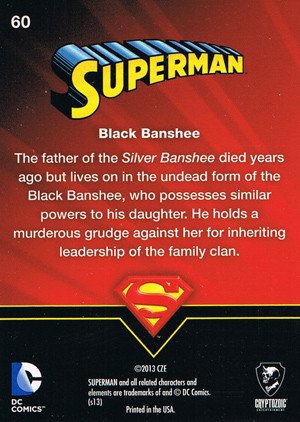 Cryptozoic Superman: The Legend Base Card 60 Black Banshee