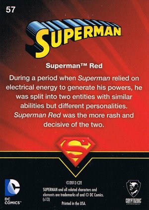 Cryptozoic Superman: The Legend Base Card 57 Superman Red