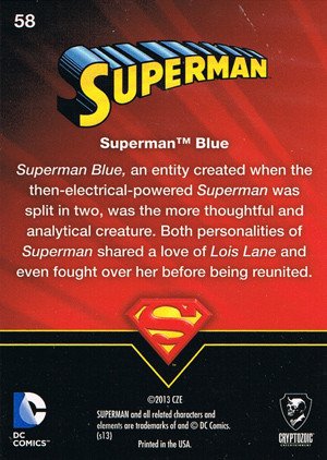 Cryptozoic Superman: The Legend Base Card 58 Superman Blue