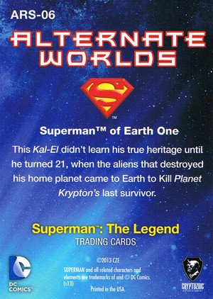 Cryptozoic Superman: The Legend Alternate Worlds Card ARS-06 Superman of Earth One