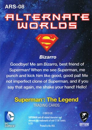 Cryptozoic Superman: The Legend Alternate Worlds Card ARS-08 Bizarro