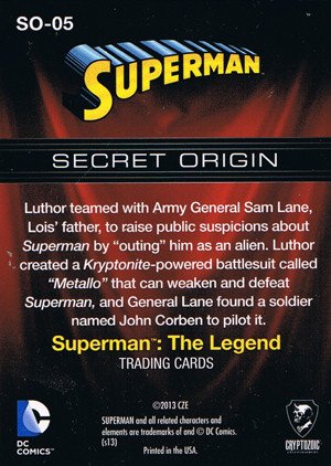 Cryptozoic Superman: The Legend Secret Origin Card SO-05 Issue #5