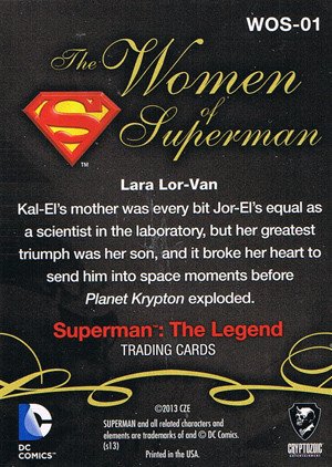Cryptozoic Superman: The Legend The Women of Superman Card WOS-01 Lara Lor-Van