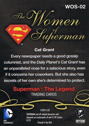 Cryptozoic Superman: The Legend The Women of Superman Card WOS-02 Cat Grant