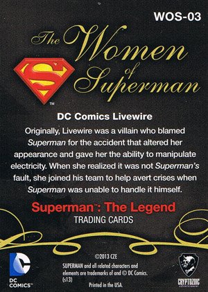 Cryptozoic Superman: The Legend The Women of Superman Card WOS-03 DC Comics Livewire