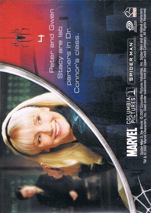 Rittenhouse Archives Spider-Man Movie 3 Base Card 4 Peter and Gwen Stacy are lab partners in Dr. C