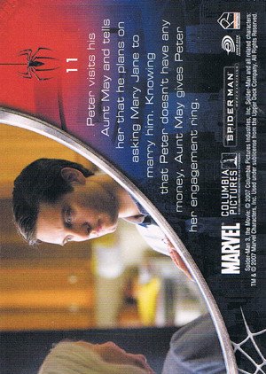 Rittenhouse Archives Spider-Man Movie 3 Base Card 11 Peter visits his Aunt May and tells her that h