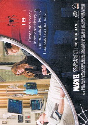 Rittenhouse Archives Spider-Man Movie 3 Base Card 19 Peter and Mary Jane visit Harry in the hospita
