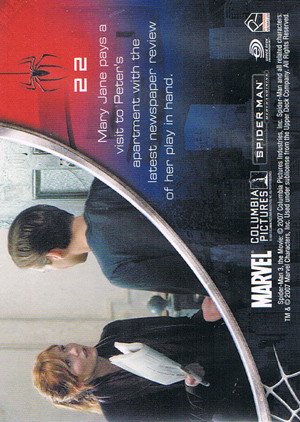 Rittenhouse Archives Spider-Man Movie 3 Base Card 22 Mary Jane pays a visit to Peter's apartment wi