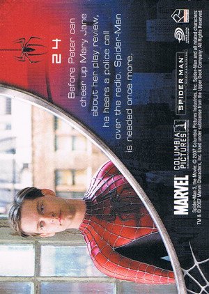 Rittenhouse Archives Spider-Man Movie 3 Base Card 24 Before Peter can cheer up Mary Jane about her