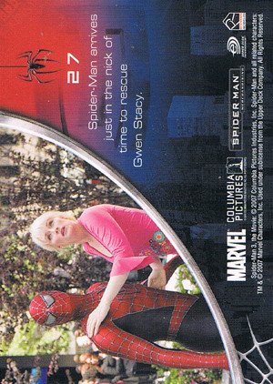 Rittenhouse Archives Spider-Man Movie 3 Base Card 27 Spider-Man arrives just in the nick of time to