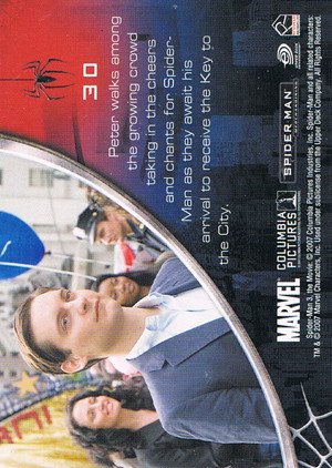 Rittenhouse Archives Spider-Man Movie 3 Base Card 30 Peter walks among the growing crowd taking in