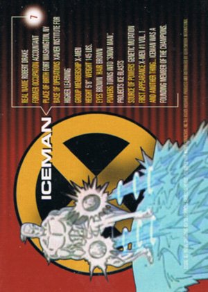 Fleer/Skybox Marvel Motion Base Card 7 Iceman