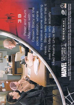 Rittenhouse Archives Spider-Man Movie 3 Base Card 39 Peter and Aunt May meet with Captain Stacy at