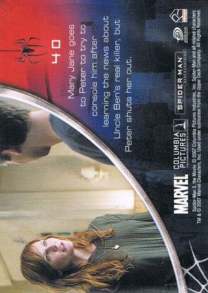 Rittenhouse Archives Spider-Man Movie 3 Base Card 40 Mary Jane goes to Peter to try to console him