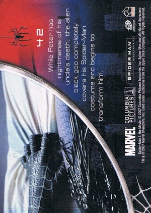Rittenhouse Archives Spider-Man Movie 3 Base Card 42 While Peter has nightmares of his uncle's deat