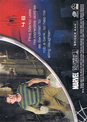 Rittenhouse Archives Spider-Man Movie 3 Base Card 46 Flint Marko uses his incredible abilities as S