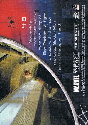 Rittenhouse Archives Spider-Man Movie 3 Base Card 48 Spider-Man confronts Marko over the killing of