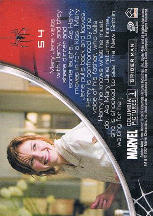Rittenhouse Archives Spider-Man Movie 3 Base Card 54 Mary Jane visits with Harry, and they share di