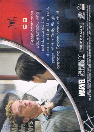 Rittenhouse Archives Spider-Man Movie 3 Base Card 58 Peter confronts Eddit Brock, who had doctored