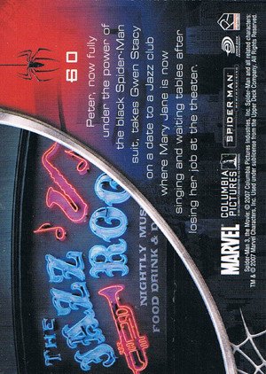 Rittenhouse Archives Spider-Man Movie 3 Base Card 60 Peter, now fully under the power of the black