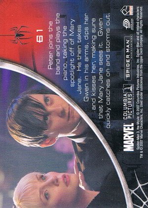 Rittenhouse Archives Spider-Man Movie 3 Base Card 61 Peter joins the band and plays the piano, taki