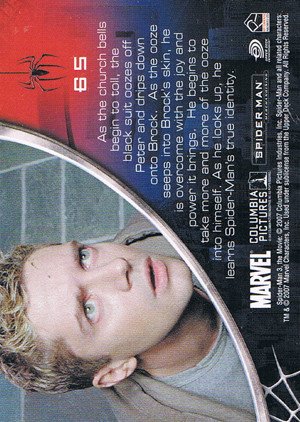 Rittenhouse Archives Spider-Man Movie 3 Base Card 65 As the church bells begin to toll, the black s