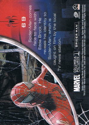Rittenhouse Archives Spider-Man Movie 3 Base Card 69 Spider-Man comes face to face with Eddie Brock
