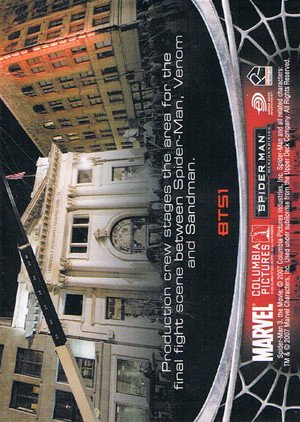 Rittenhouse Archives Spider-Man Movie 3 Base Card BTS1 Production crew stages the area for the final