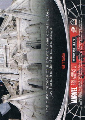 Rittenhouse Archives Spider-Man Movie 3 Base Card BTS5 The outer facade of a church was constructed b