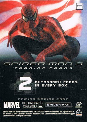 Rittenhouse Archives Spider-Man Movie 3 Promos P2 Binder Exclusive