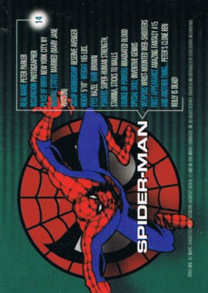 Fleer/Skybox Marvel Motion Base Card 14 Spider-Man