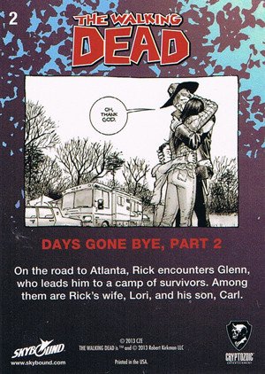 Cryptozoic The Walking Dead Comic Book Series 2 Base Card 2 Days Gone Bye, Part 2