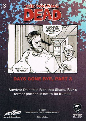 Cryptozoic The Walking Dead Comic Book Series 2 Base Card 3 Days Gone Bye, Part 3