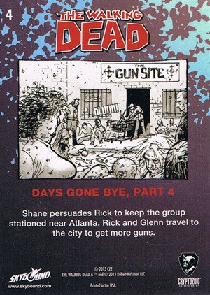 Cryptozoic The Walking Dead Comic Book Series 2 Base Card 4 Days Gone Bye, Part 4