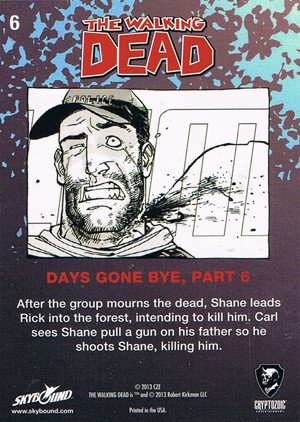 Cryptozoic The Walking Dead Comic Book Series 2 Base Card 6 Days Gone Bye, Part 6