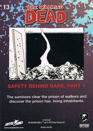 Cryptozoic The Walking Dead Comic Book Series 2 Base Card 13 Safety Behind Bars, Part 1