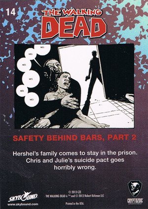 Cryptozoic The Walking Dead Comic Book Series 2 Base Card 14 Safety Behind Bars, Part 2
