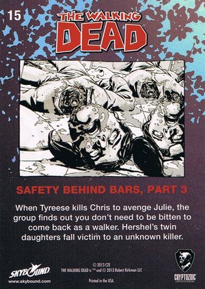 Cryptozoic The Walking Dead Comic Book Series 2 Base Card 15 Safety Behind Bars, Part 3