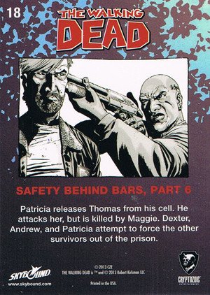 Cryptozoic The Walking Dead Comic Book Series 2 Base Card 18 Safety Behind Bars, Part 6