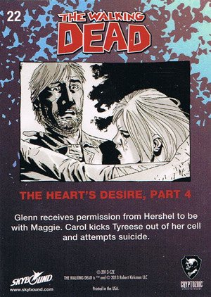 Cryptozoic The Walking Dead Comic Book Series 2 Base Card 22 The Heart's Desire, Part 4