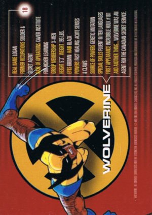 Fleer/Skybox Marvel Motion Base Card 18 Wolverine