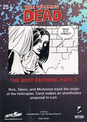 Cryptozoic The Walking Dead Comic Book Series 2 Base Card 25 The Best Defense, Part 2
