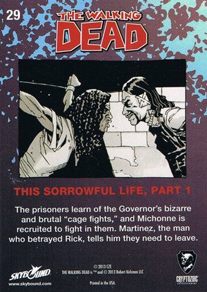 Cryptozoic The Walking Dead Comic Book Series 2 Base Card 29 This Sorrowful Life, Part 1