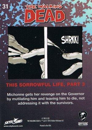 Cryptozoic The Walking Dead Comic Book Series 2 Base Card 31 This Sorrowful Life, Part 3