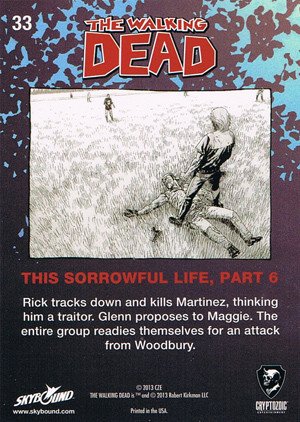 Cryptozoic The Walking Dead Comic Book Series 2 Base Card 33 This Sorrowful Life, Part 6