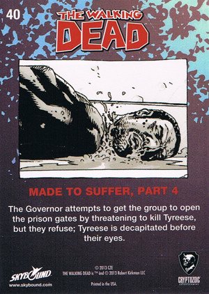 Cryptozoic The Walking Dead Comic Book Series 2 Base Card 40 Made to Suffer, Part 4