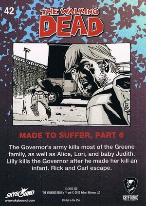 Cryptozoic The Walking Dead Comic Book Series 2 Base Card 42 Made to Suffer, Part 6