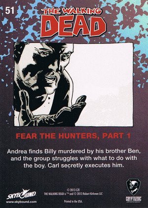 Cryptozoic The Walking Dead Comic Book Series 2 Base Card 51 Fear the Hunters, Part 1
