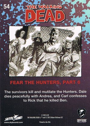 Cryptozoic The Walking Dead Comic Book Series 2 Base Card 54 Fear the Hunters, Part 6